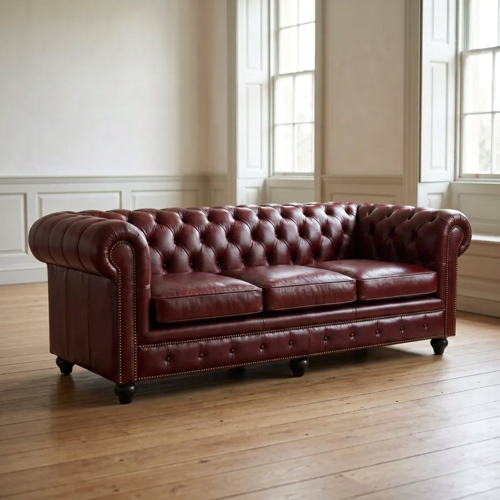 The Harrington in Oxblood Red leather, three-quarter view